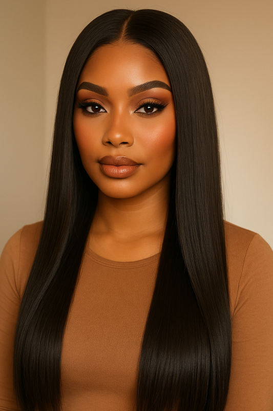 New Updated NoTrace Lace 9x6 Straight Wig - Natural Black 100% Human Hair 180% density